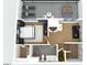 Upstairs floor plan of the unit with bedroom, bathroom and bonus room with outside patio at 22 Airline Street Ne # 403, Atlanta, GA 30312