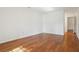 Bright bedroom with hardwood floors and a hallway entrance at 23310 Plantation Dr, Atlanta, GA 30324