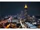 Aerial shot of a vibrant, modern Atlanta skyline at night, with illuminated buildings and busy roads at 400 W Peachtree Nw St # 3216, Atlanta, GA 30308