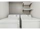 Laundry room featuring a white washer and dryer, and shelving at 434 Mcgill Ne Pl, Atlanta, GA 30312