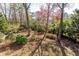 Expansive backyard with mature trees and lush greenery, offering privacy and a natural setting at 1645 Dunwoody Sq, Dunwoody, GA 30338