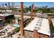 Overhead shot of building featuring a swimming pool and downtown skyline at 170 Boulevard Se # 412E, Atlanta, GA 30312