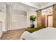 Bedroom with unique sliding doors that open to a walk-in closet at 170 Boulevard Se # 412E, Atlanta, GA 30312