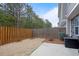 Private backyard with a wooden fence, grass, and a patio area for outdoor enjoyment at 100 Duval Dr, Alpharetta, GA 30009