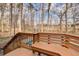 Wooden back deck overlooking a refreshing swimming pool and serene wooded area for outdoor relaxation at 2658 Stonehenge Ct, Dunwoody, GA 30360