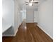 A hallway with hardwood floors and a closet at 6390 E Stubbs Rd, Atlanta, GA 30349