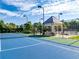 Community tennis court featuring a covered gazebo and benches for resting between matches at 6690 Bridge Brook Ovlk, Cumming, GA 30028