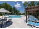 Outdoor community pool with lounge chairs and pergola seating area, set against lush greenery at 3117 Moor View Rd # 36, Duluth, GA 30096