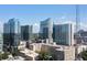 Aerial view of Midtown buildings against a blue sky with white puffy clouds at 878 Peachtree Ne St # 431, Atlanta, GA 30309