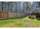 Fenced backyard featuring a grassy area and a small patio perfect for outdoor relaxation at 248 Allegrini Dr, Atlanta, GA 30349