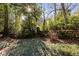 A backyard with trees and bushes around a brick wall at 104 Terrace Dr # 6, Atlanta, GA 30305