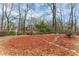 Landscaped backyard with stepping stones leading to a charming wooden swing set at 9135 Etching Overlook, Johns Creek, GA 30097