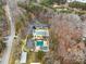 An aerial view showcasing neighborhood amenities, including swimming pools and tennis courts at 6664 Windwood Cir, Douglasville, GA 30135