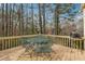 Relaxing deck with table and chairs for entertaining at 6664 Windwood Cir, Douglasville, GA 30135