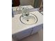Bathroom featuring a single sink with star patterned vanity and a large mirror at 1046 Sans Souci Way, Clarkston, GA 30021