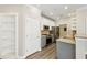 Modern kitchen featuring stainless steel appliances, stone countertops, and gray shaker cabinets at 4203 Stratford Commons # 4203, Decatur, GA 30033