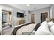 Virtually staged bedroom with a walk out patio and closet space at 4203 Stratford Commons # 4203, Decatur, GA 30033