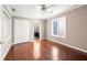 Cozy bedroom with hardwood floors and a window at 3167 Bay View Dr, Jonesboro, GA 30236