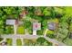 An aerial perspective of the home, demonstrating its proximity to neighboring houses and street access at 921 Cone Rd, Forest Park, GA 30297