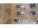 Aerial view highlighting property lines of a home in a well-planned residential community at 310 Indian Lake Trl, Villa Rica, GA 30180