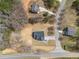 An aerial perspective showcases a recently constructed residence, adjacent streets, and neighboring dwellings at 1270 Sandhill Hulett Rd, Villa Rica, GA 30180
