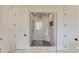 Elegant bathroom showcasing a large walk-in shower with glass door and a built-in bench at 505 Cochran Dr, Norcross, GA 30071