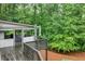 Spacious wooden deck overlooking a private backyard, perfect for outdoor entertaining with covered lounge area at 6225 Leeward Tide Ct, Cumming, GA 30041