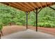 Covered patio space overlooking a wooded backyard perfect for outdoor entertaining at 6225 Leeward Tide Ct, Cumming, GA 30041
