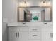 Modern bathroom features double sink vanity and sleek hardware at 878 Forrester Cemetery Rd, Covington, GA 30014