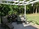Relaxing outdoor patio with lounge chairs, pergola, and lush landscaping at 1959 Firelight Ln, Buford, GA 30519