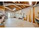 Unfinished basement storage area with exposed ceiling and outdoor access at 210 Lawn Market, Sharpsburg, GA 30277