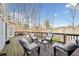 Spacious wooden deck featuring comfortable seating and tranquil lake views at 210 Lawn Market, Sharpsburg, GA 30277