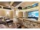 Lavish home theater with tiered seating, a stone snack bar, and a high-quality projection system for ultimate viewing pleasure at 1050 Carnoustie Ln, Alpharetta, GA 30005