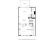 Detailed floor plan showcasing the layout of the ground floor, featuring a living room, kitchen, and balcony at 4662 Creekside Villas Se Way, Smyrna, GA 30082