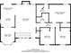 Detailed second floor plan of a residence showing the layout of the kitchen, bedrooms, living room, and dining room at 1117 Mountain Springs Nw Dr, Kennesaw, GA 30144