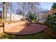 Brick patio with a seating area surrounded by trees and greenery, creating a relaxing outdoor space at 2650 Peachtree Battle Nw Pl, Atlanta, GA 30327