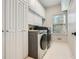 Well-lit laundry room with modern washer and dryer, plus ample storage in the white cabinets at 3330 Valley Vista Se Rd, Smyrna, GA 30080