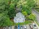 Backyard aerial showcasing the home, neighborhood street, and surrounding lush green trees at 428 Sycamore Dr, Decatur, GA 30030