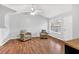 Bright living room with vaulted ceilings, ceiling fan and natural light at 182 Noah Dr, Rockmart, GA 30153