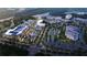 Overhead view of the community, showcasing the layout of buildings and parking areas at 5003 Hartwell Pl, Alpharetta, GA 30009