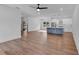 Modern kitchen with a blue island, stainless steel appliances, and an open layout at 131 Old Alabama Se Rd, Emerson, GA 30137