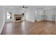 Spacious living room with hardwood floors, a brick fireplace, and a view of the entryway at 131 Old Alabama Se Rd, Emerson, GA 30137