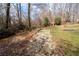 Backyard with natural creek and mature foliage to enjoy at 2321 Birdie Ln, Duluth, GA 30096