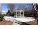 Charming white gazebo offers a quiet place to relax within the community at 11338 Musette Cir, Alpharetta, GA 30009