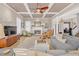 Spacious living room featuring a fireplace, coffered ceiling, and hardwood floors at 1527 Markan Ne Dr, Atlanta, GA 30306