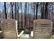 View of backyard with two wooden chairs overlooking trees at 7382 Knox Bridge Hwy, Canton, GA 30114