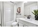Modern bathroom with a soaking tub, stylish vanity, and contemporary fixtures at 220 Village Overlook # K2, Canton, GA 30114