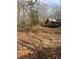 Exterior view of house showing wooden deck and stairs surrounded by a landscape of fall leaves and woods at 5435 Hearn Rd, Ellenwood, GA 30294