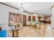 View of the large kitchen with eat-in breakfast area with decorative chandelier at 3000 Cathedral Pl, Decatur, GA 30034