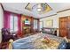 Luxurious bedroom boasts ceiling art, fireplace and unique furnishings at 3000 Cathedral Pl, Decatur, GA 30034